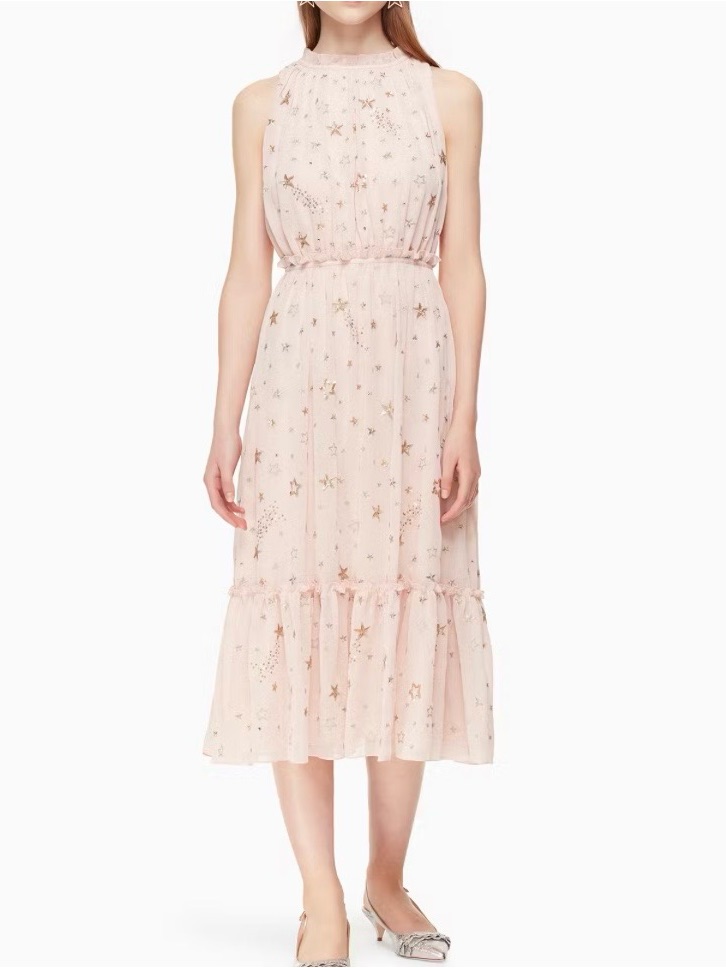 Kate Spade New York X The Madison Ave. Collection "Amada" Star Midi Dress Size 4
